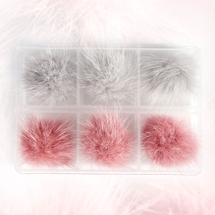 6pcs Box 3d Sofy Magnetic Pom Pom For Nails