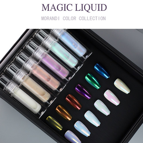 High Gloss Morandi Liquid magic mirror Nail Powder