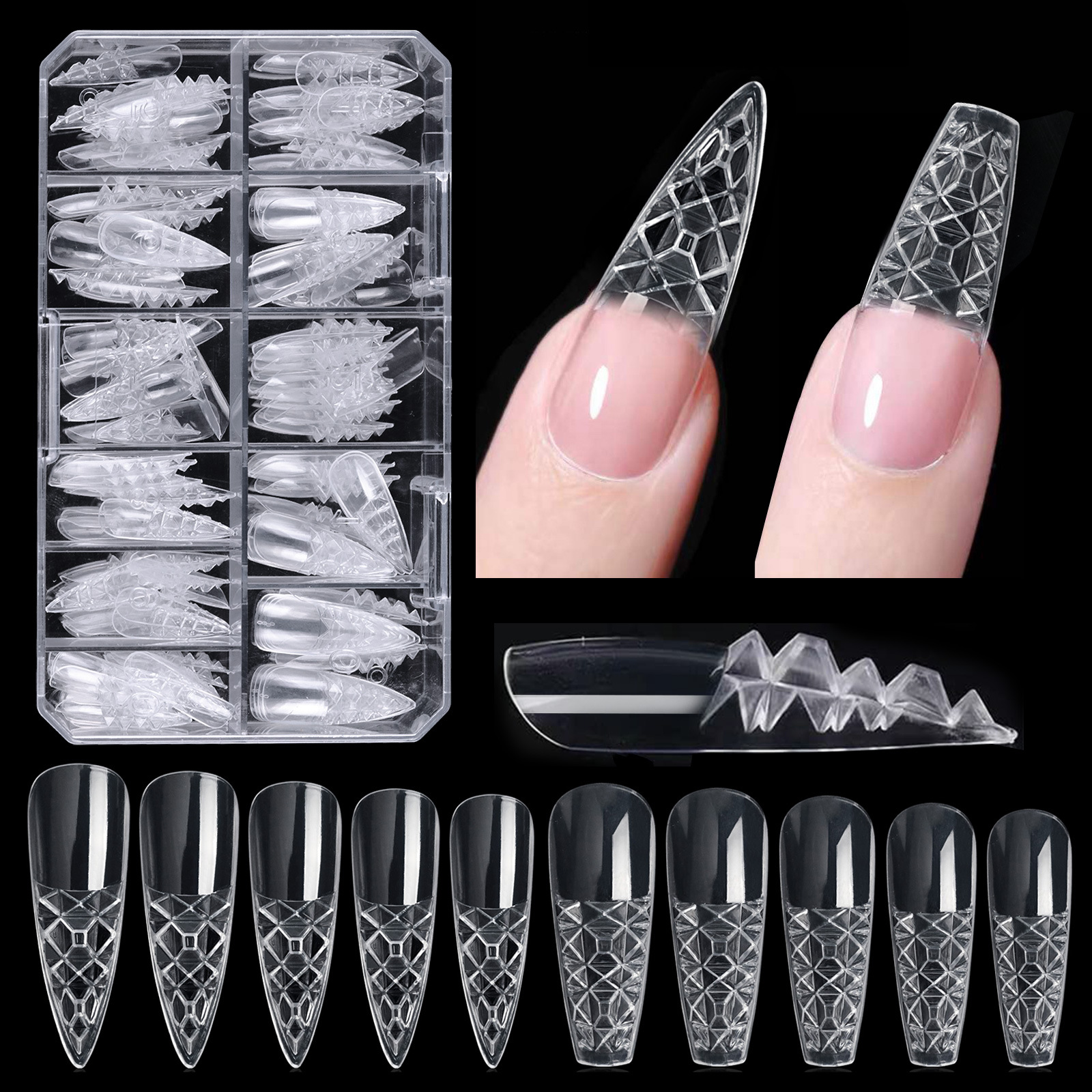 3d Crystal False Nails Tips