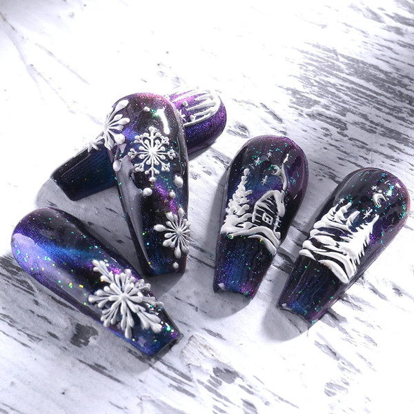 5D Snowflake Nail Art Stickers