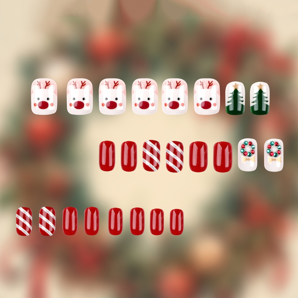 Christmas fake nail set