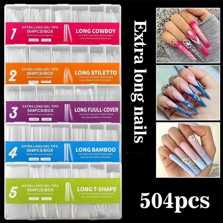 Extra Long Gel Tips – 504PCS