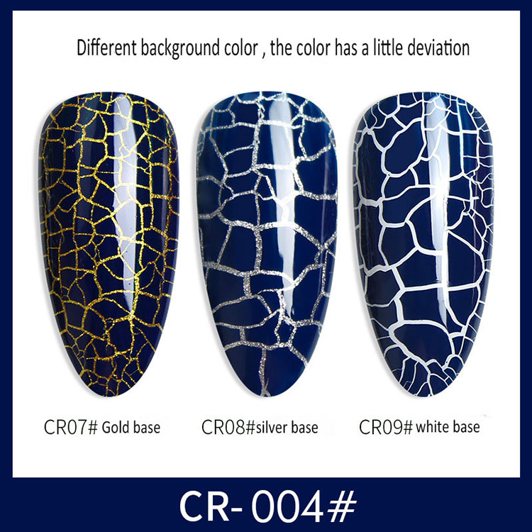 Sliver and Golden Primer Crack Gel Polish