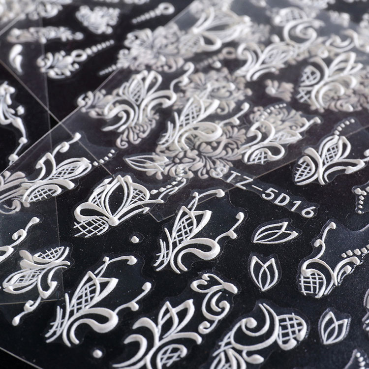 5d White Nail Art Stickers