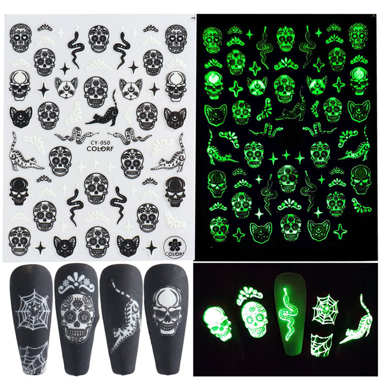 Halloween Luminous Nail Stickers