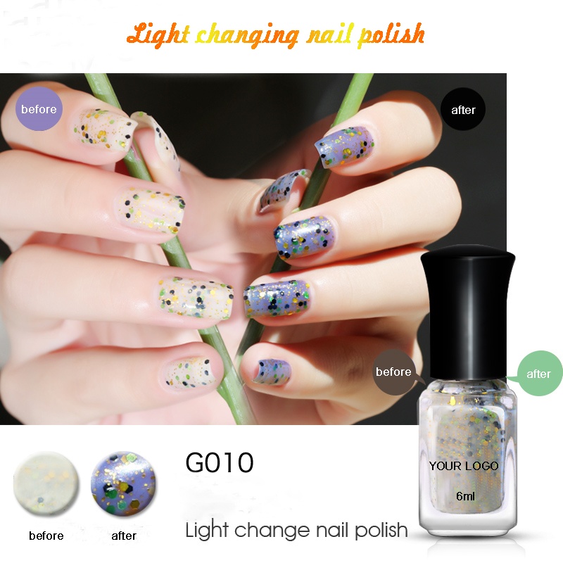 Light change color nails polish