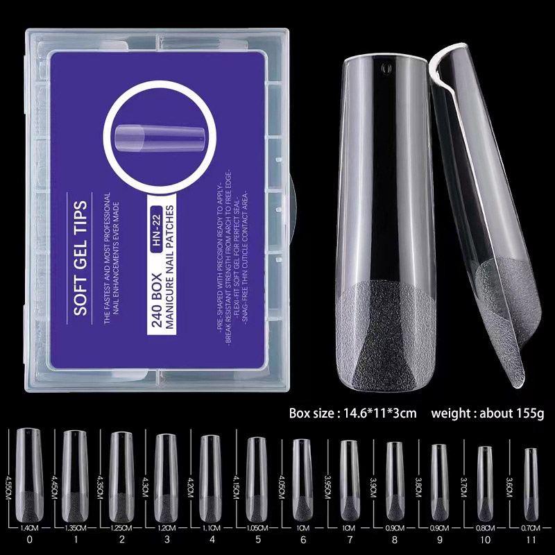 Long Full Cover soft gel Nail Tips