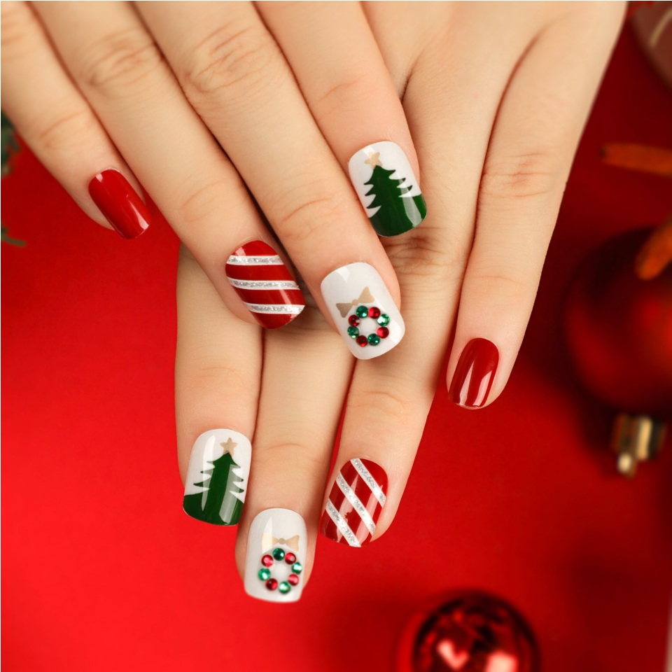 Christmas fake nail set