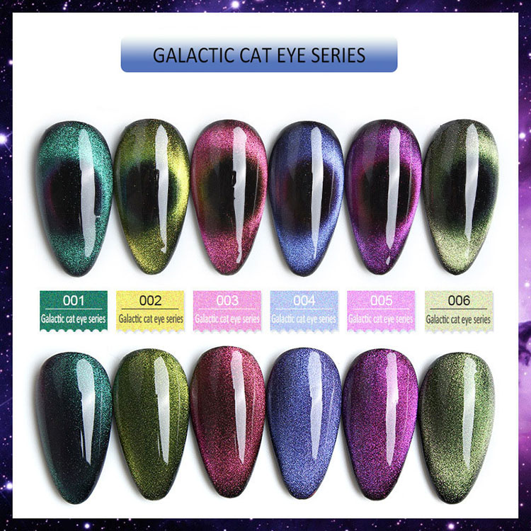 Peacock Color Diamond Cat Eye Nail Gel Polish