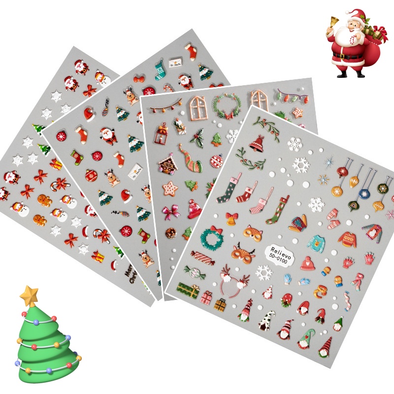 Christmas Nail Art Stickers Decals