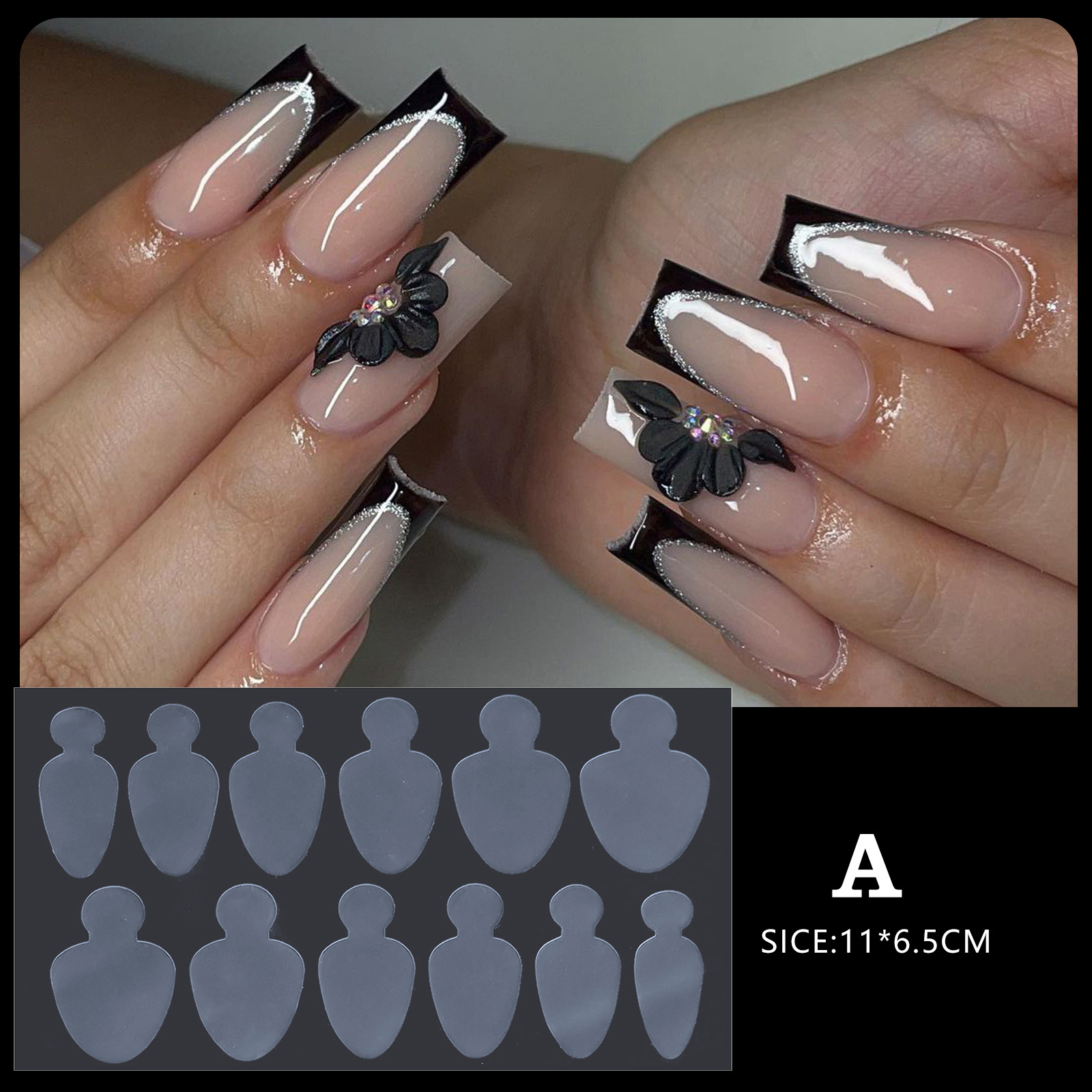 Silicone French Manicure Stickers for Nail Mold