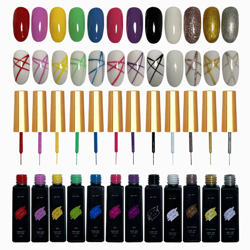 12 Colors Painting Nail Gel Polish For Line