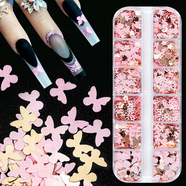 Flowers Nail Glitter Sequins