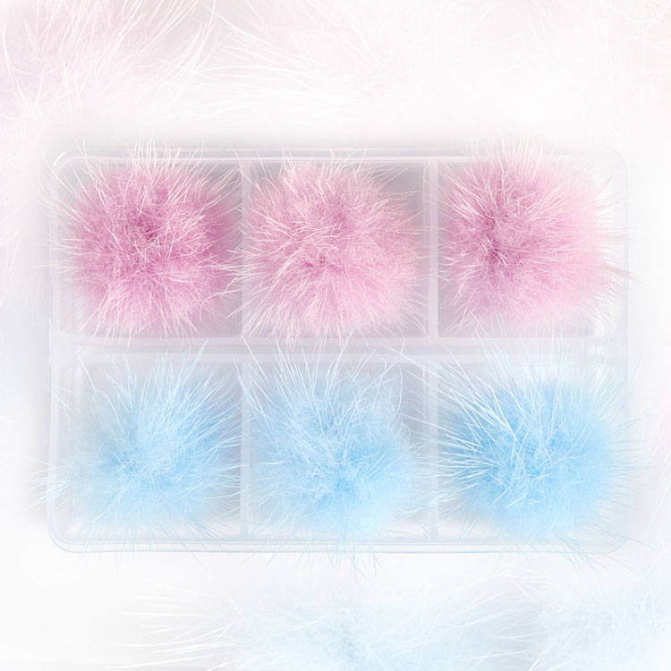 6pcs Box 3d Sofy Magnetic Pom Pom For Nails