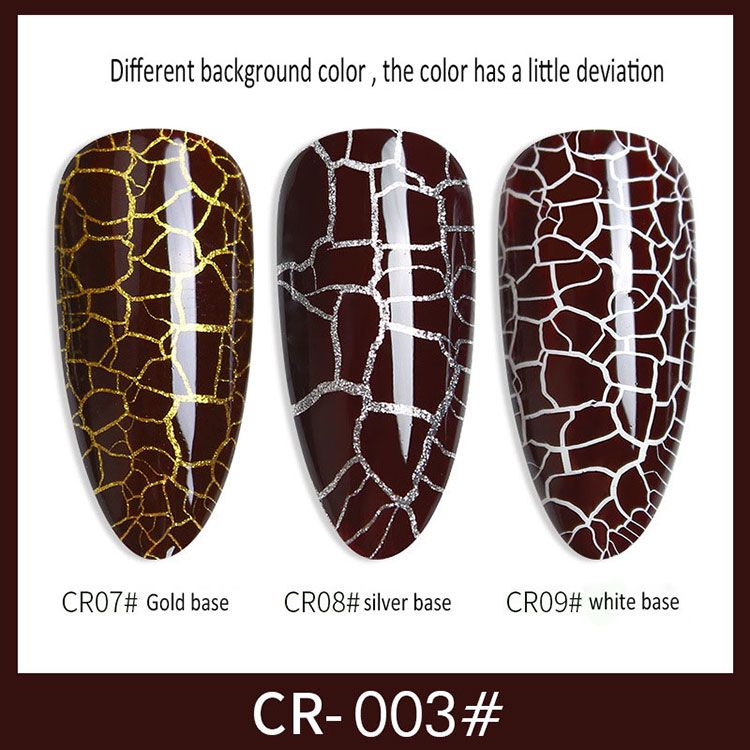 Sliver and Golden Primer Crack Gel Polish
