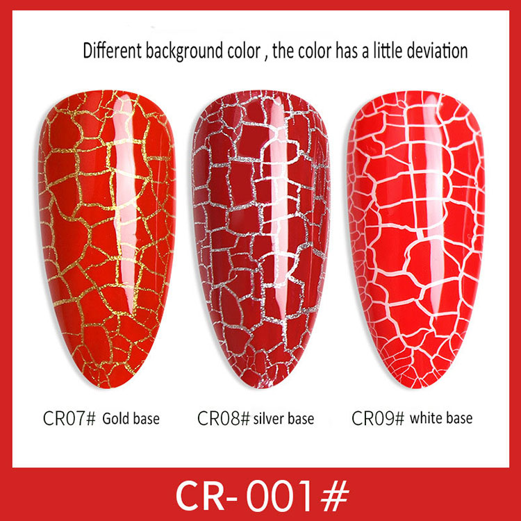 Sliver and Golden Primer Crack Gel Polish