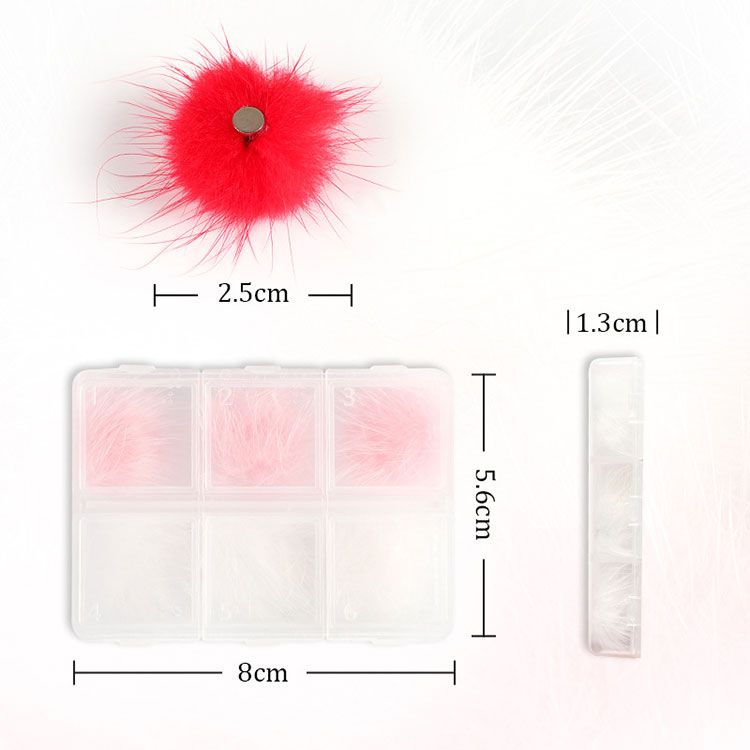 6pcs Box 3d Sofy Magnetic Pom Pom For Nails