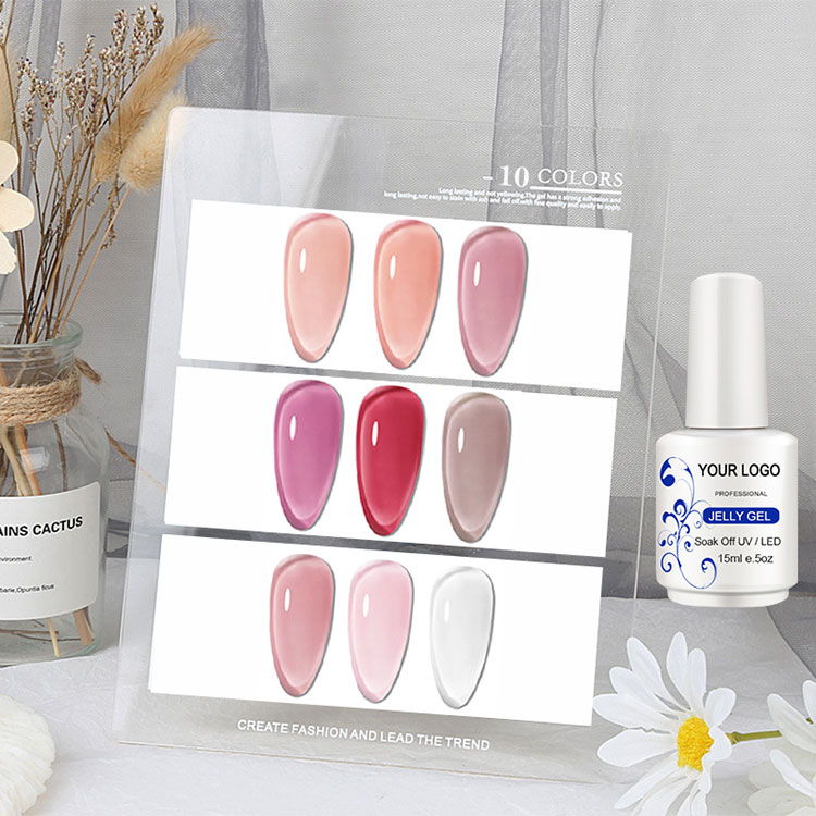 15ml Ice Through Pink White Jelly Nail Gel Polish