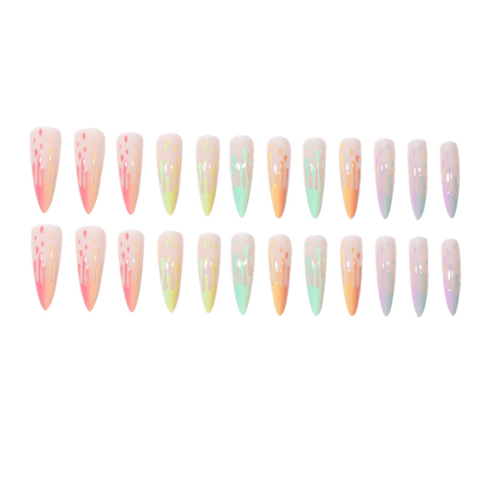 Rainbow False Nails