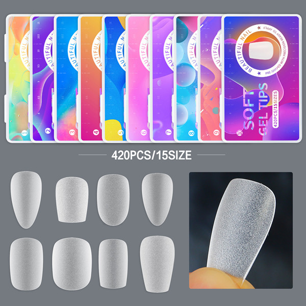 Extra Thin Matte Frosted Surface False Nail Tips