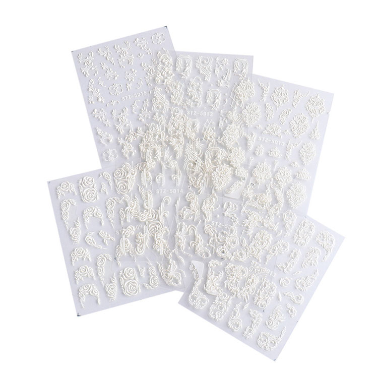 5d White Nail Art Stickers