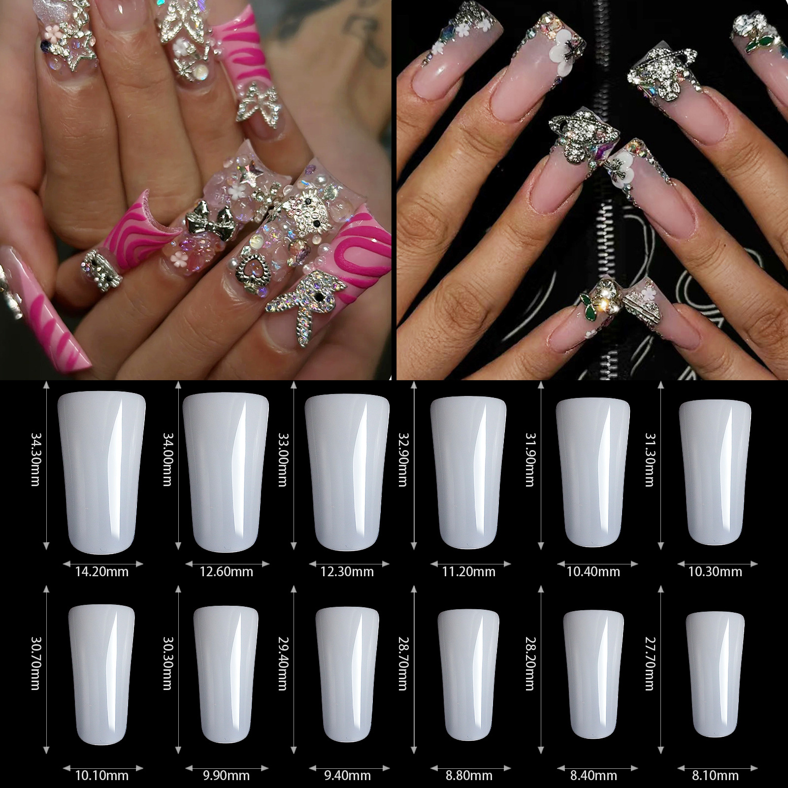 Long Duck Nail Tips Full Cover