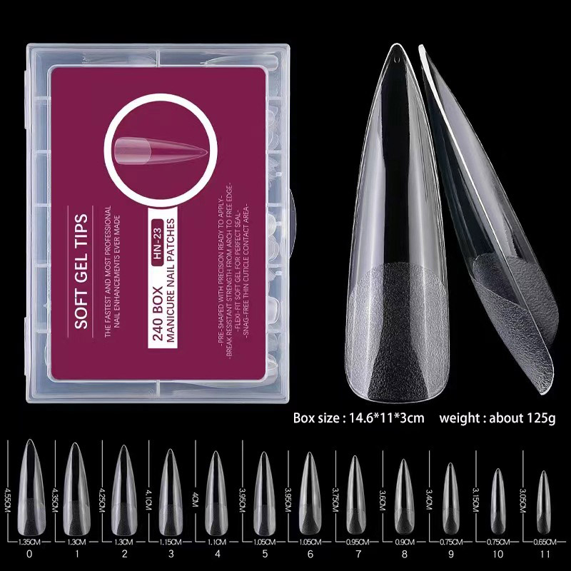 Long Full Cover soft gel Nail Tips