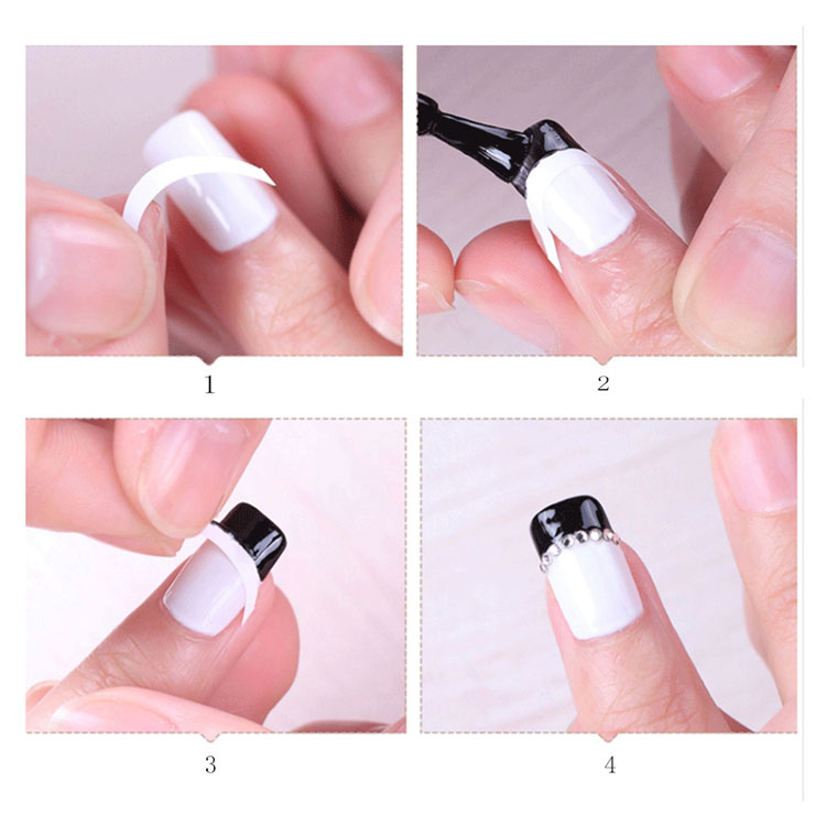 Europe French Nail Sticker White False Nail Art Decal Tips