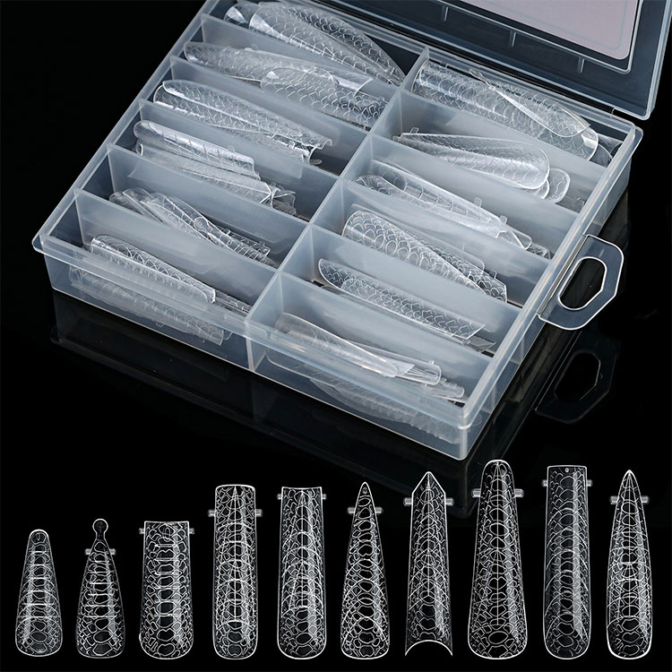 10-in-1 Snake Pattern Nail Extension Forms 120pcs