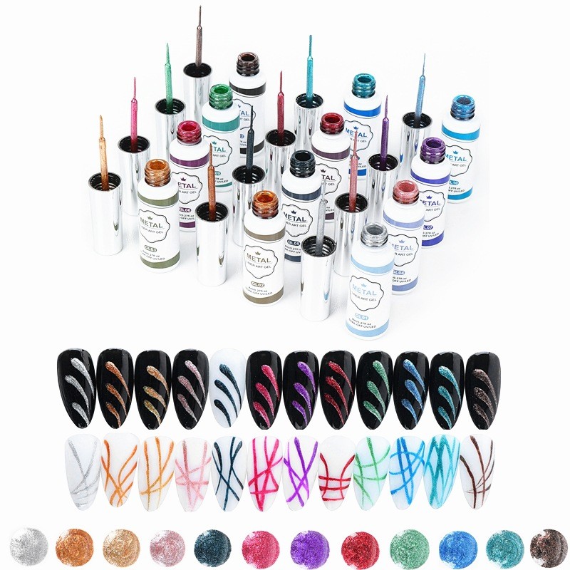 Metallic Gel Liner Nail Art Set