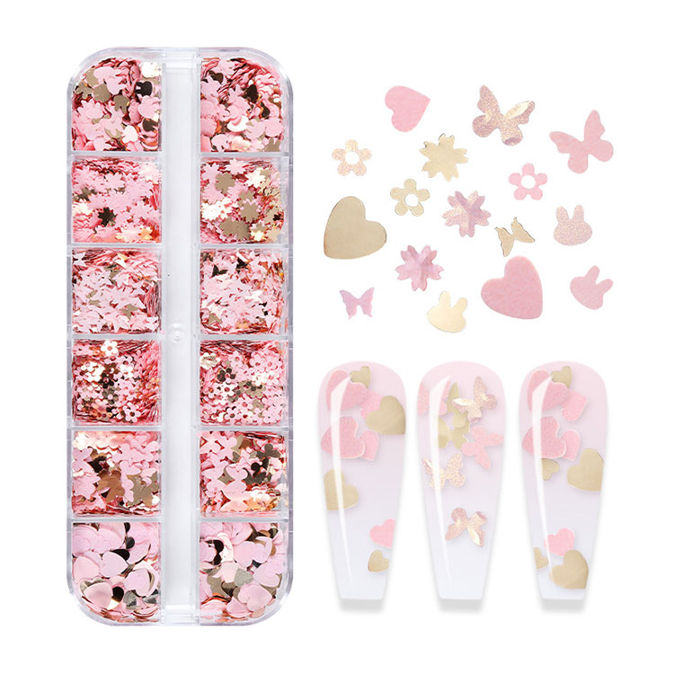 Flowers Nail Glitter Sequins