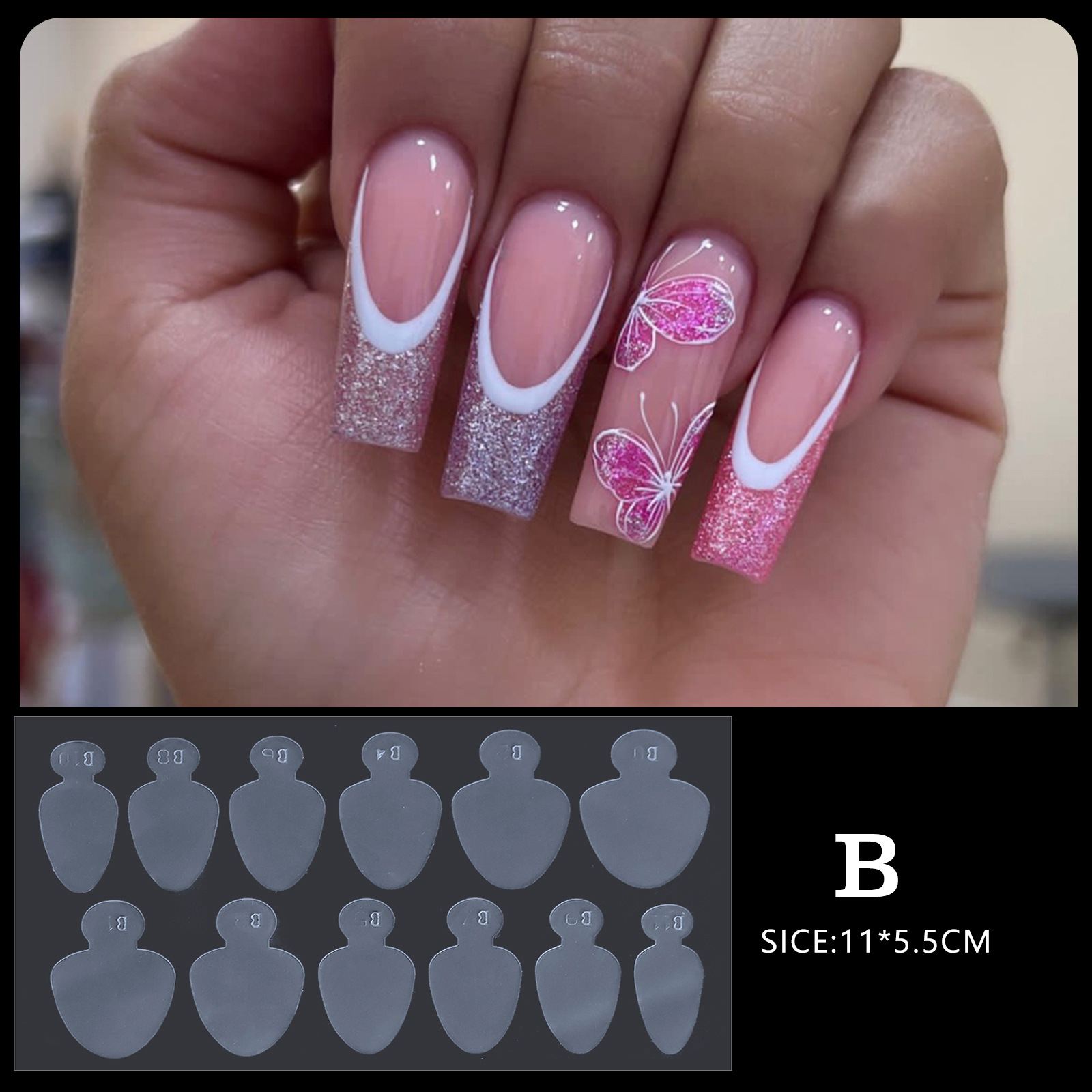 Silicone French Manicure Stickers for Nail Mold