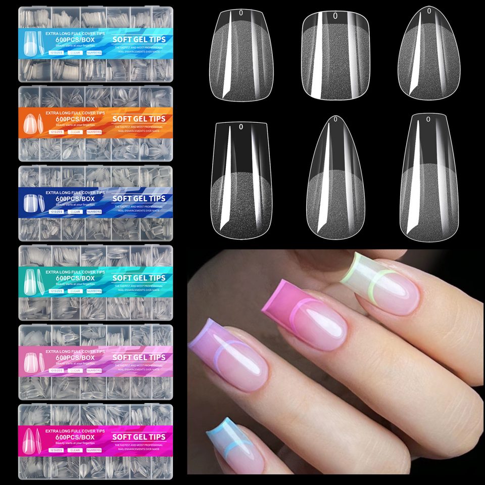 600Pcs Soft Gel Full Cover Nail Tips