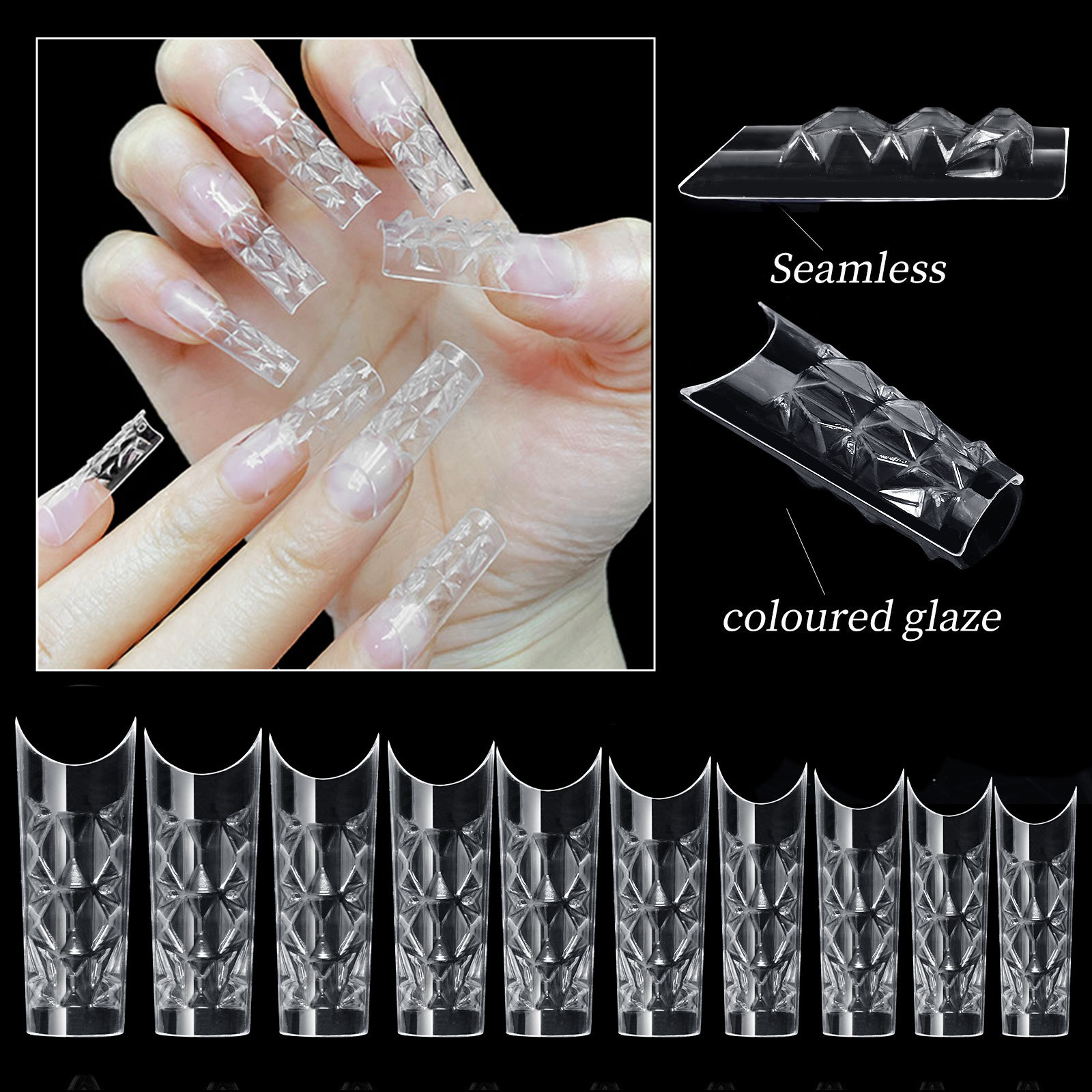 3d Crystal False Nails Tips