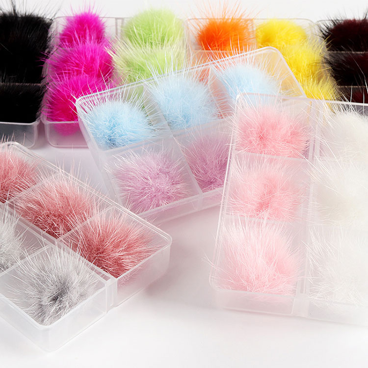 6pcs Box 3d Sofy Magnetic Pom Pom For Nails