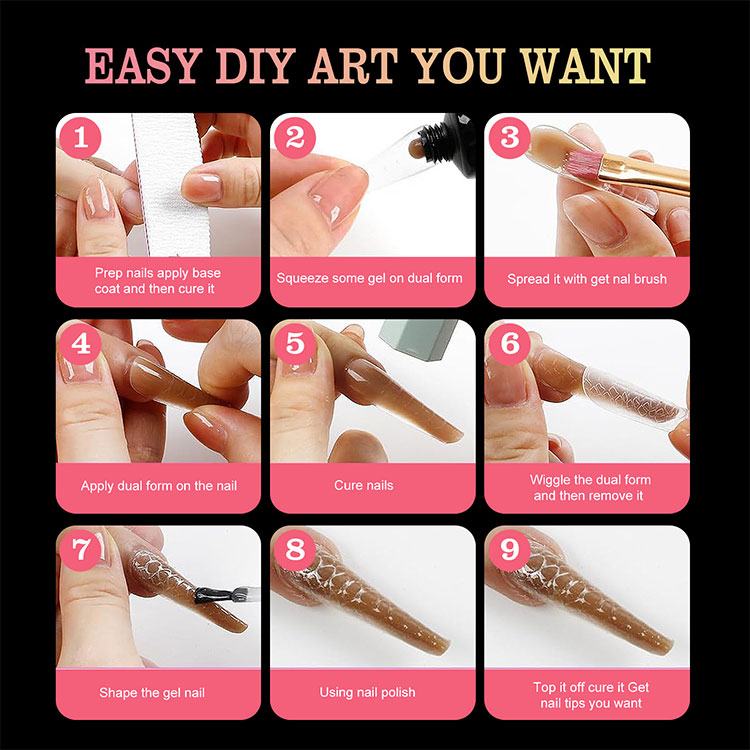 10-in-1 Snake Pattern Nail Extension Forms 120pcs