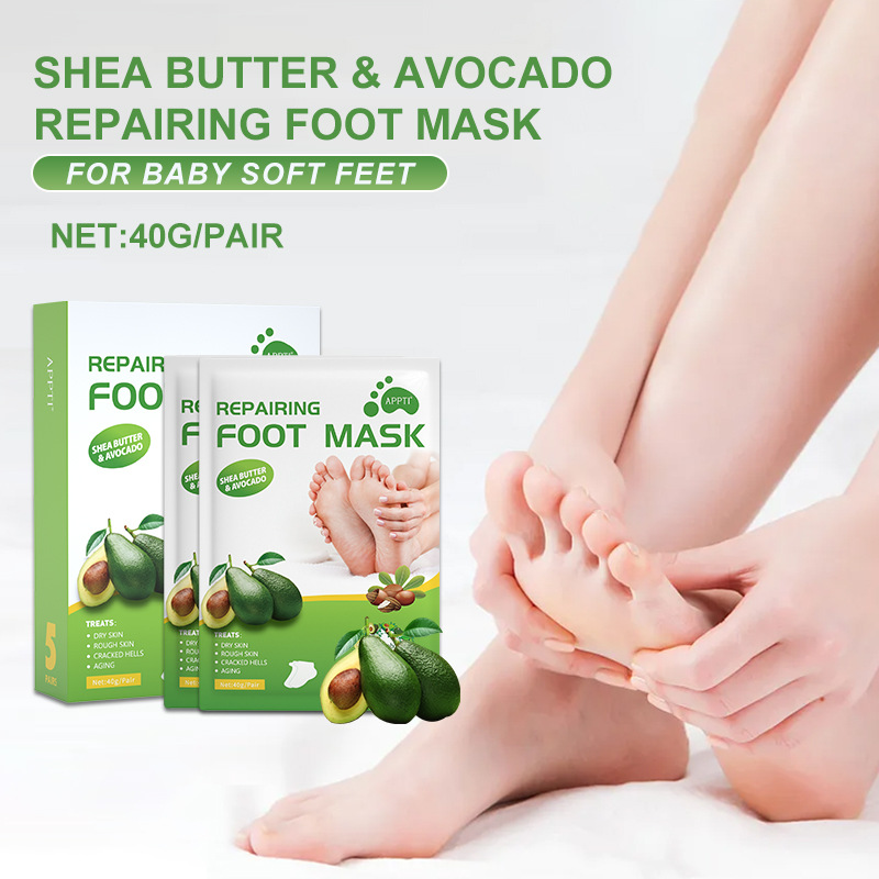 Disposable Avocado Vitamin E Nourish Foot Peel Fool Mask