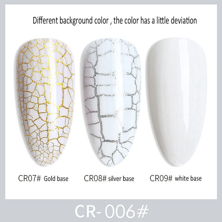 Sliver and Golden Primer Crack Gel Polish