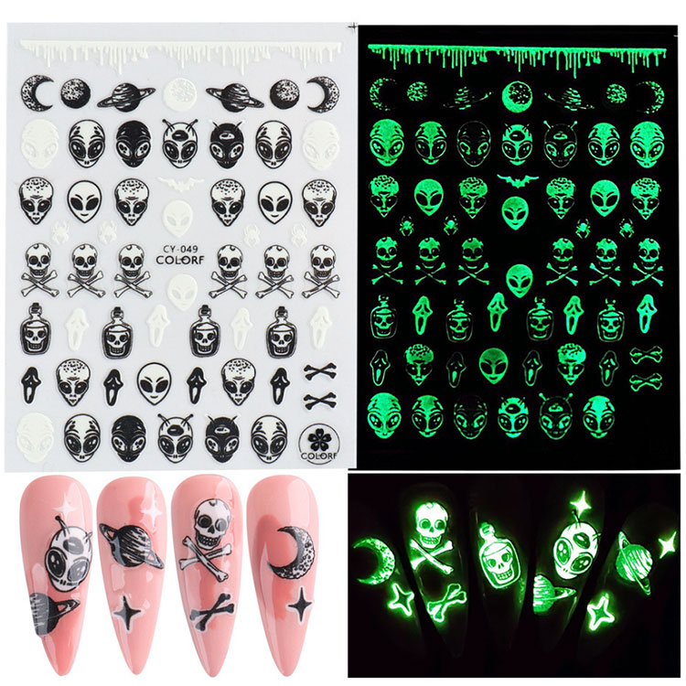 Halloween Luminous Nail Stickers