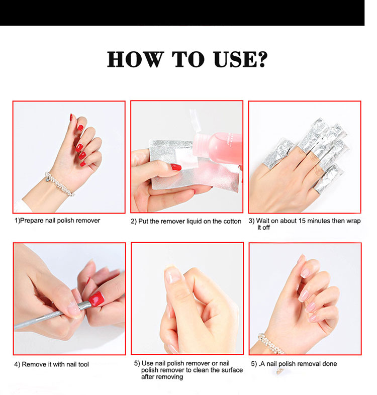 Gel Nail Polish Remover Wrap Foils
