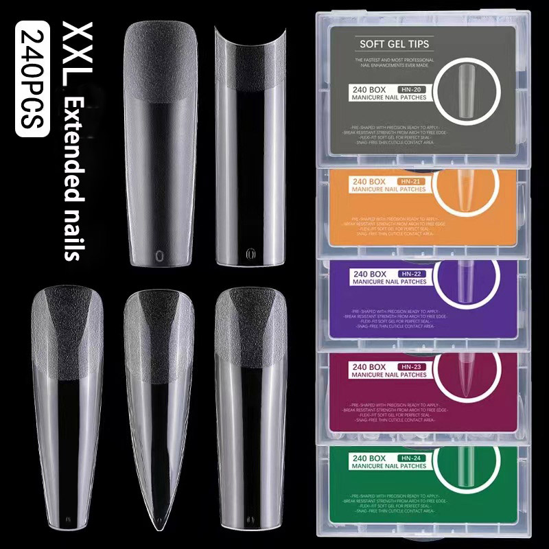 Long Full Cover soft gel Nail Tips