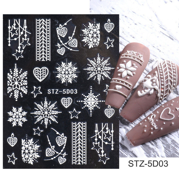 5D Snowflake Nail Art Stickers