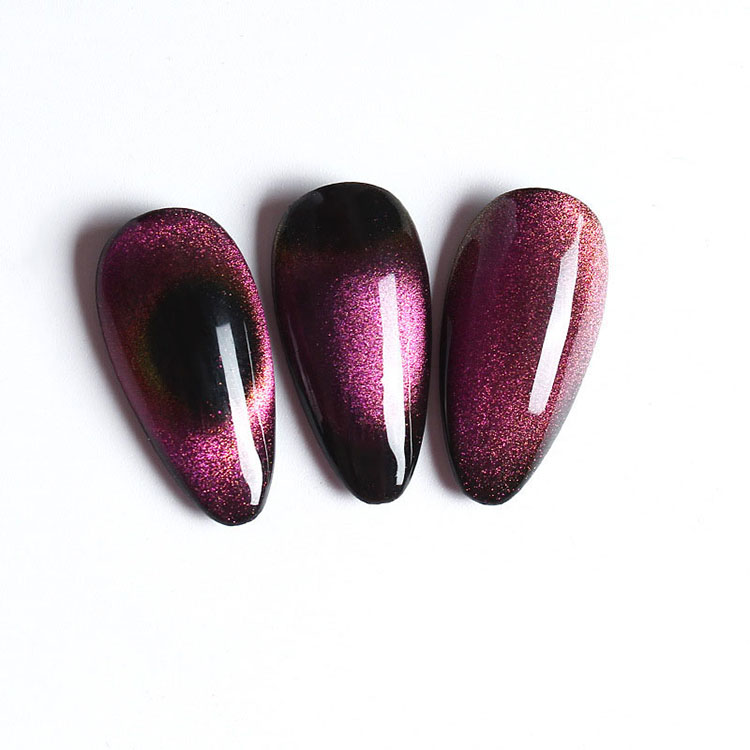 Peacock Color Diamond Cat Eye Nail Gel Polish