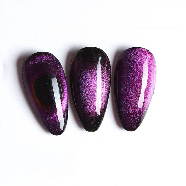 Peacock Color Diamond Cat Eye Nail Gel Polish