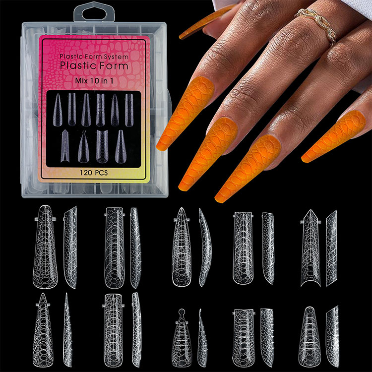 10-in-1 Snake Pattern Nail Extension Forms 120pcs