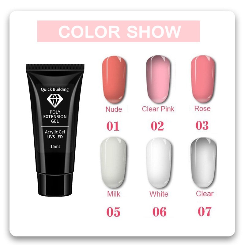 Poly Extension Gel Nail Kit with Mini Nail Lamp