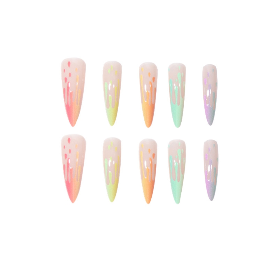 Rainbow False Nails