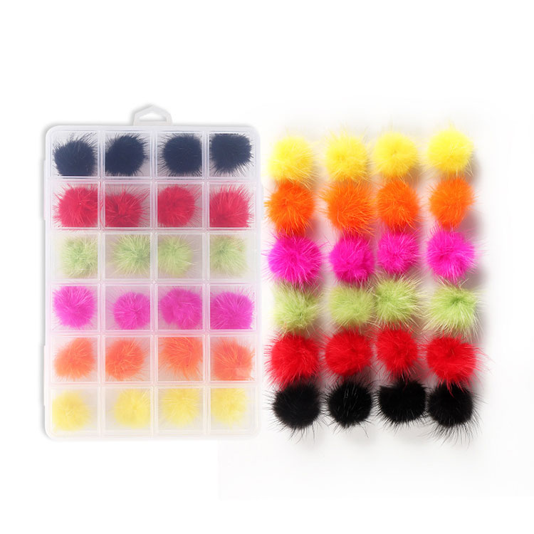 24 Pieces Nail Pom Fluffy Ball