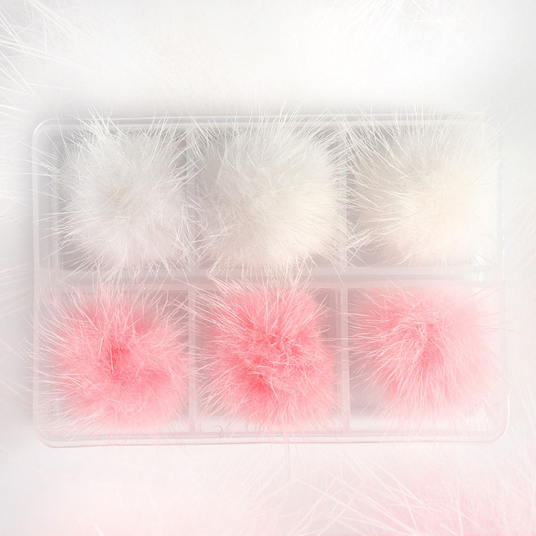 6pcs Box 3d Sofy Magnetic Pom Pom For Nails