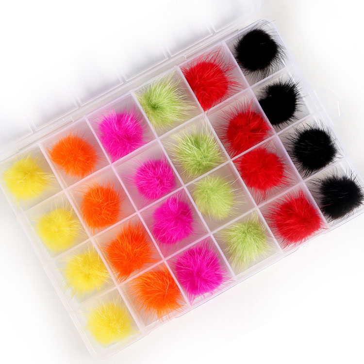 24 Pieces Nail Pom Fluffy Ball